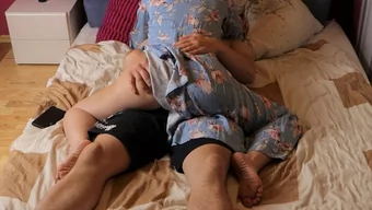 Redhead stepmom helps stepson climax after catching him watching porn